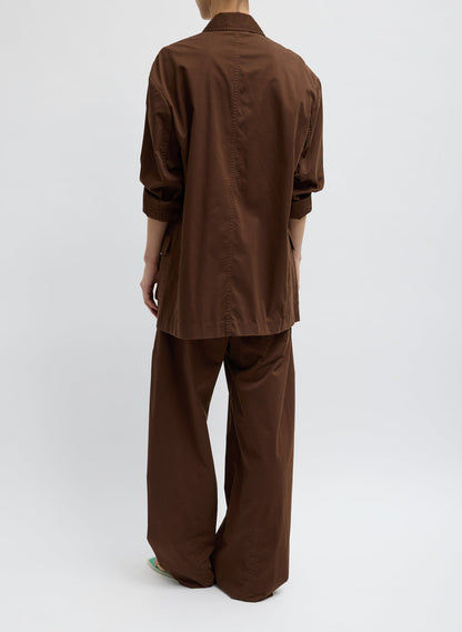 Garment Dyed Silky Cotton Liam Blazer Brown - Tibi