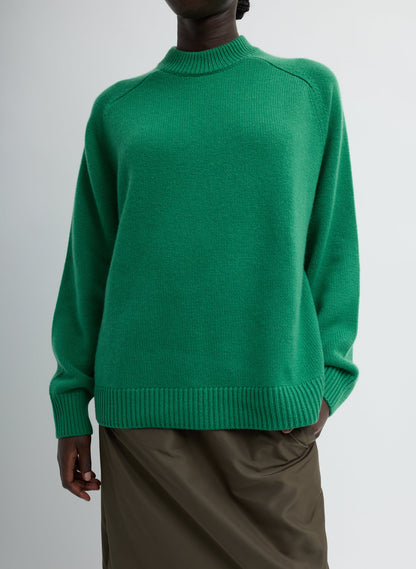 Cashmere Crewneck Oversized Pullover Sweater Green - Tibi