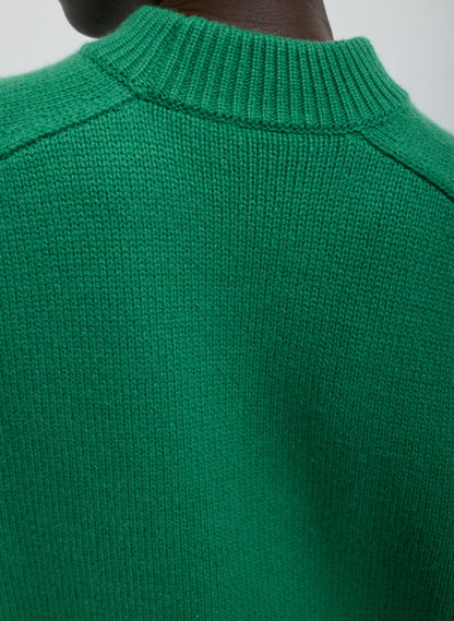 Cashmere Crewneck Oversized Pullover Sweater Green - Tibi