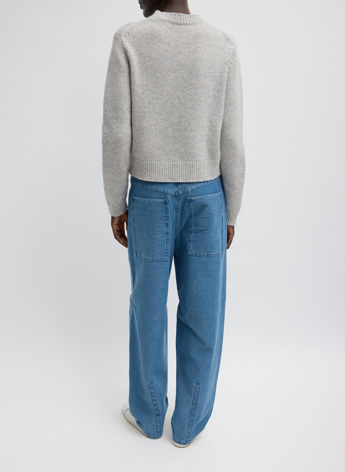 Soft Wool Ski Shrunken Sweater Heather Grey Multi - Tibi