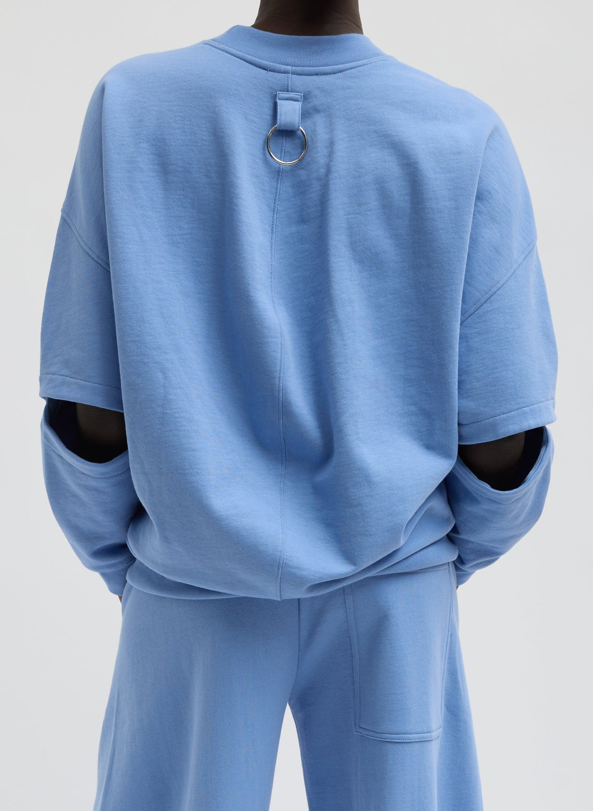 Cocoon Crewneck Sweatshirt Light Blue - Tibi