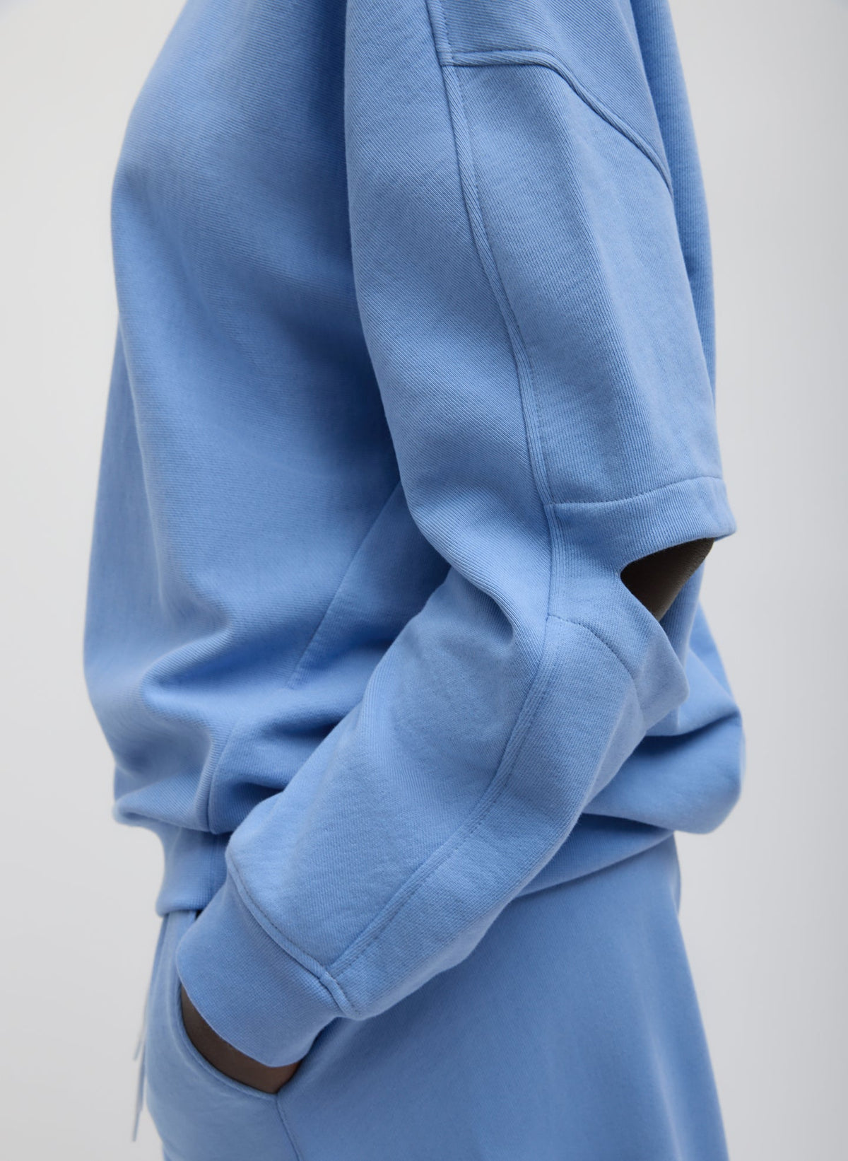 Cocoon Crewneck Sweatshirt Light Blue - Tibi