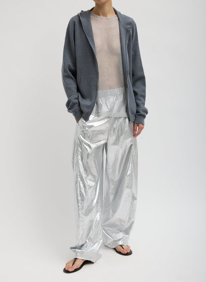 Double Faced Cashmere Hoodie Medium Heather Grey - Tibi