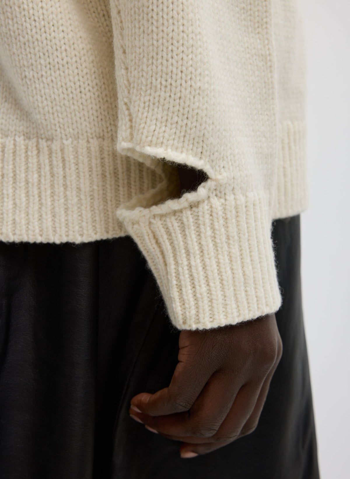 Soft Wool Ski Easy Pullover Crewneck Sweater Ivory Multi - Tibi