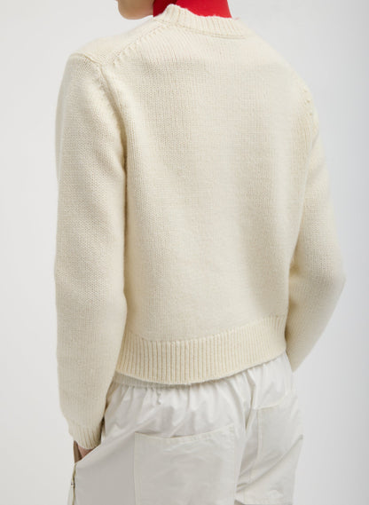 Soft Wool Ski Shrunken Sweater Ivory Multi - Tibi