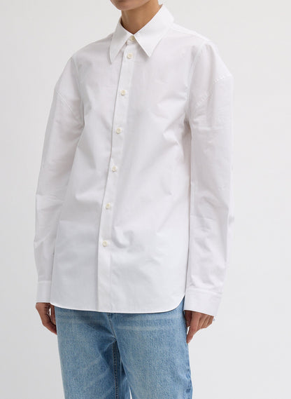 Compact Eco Poplin Hinged Shirt White - Tibi