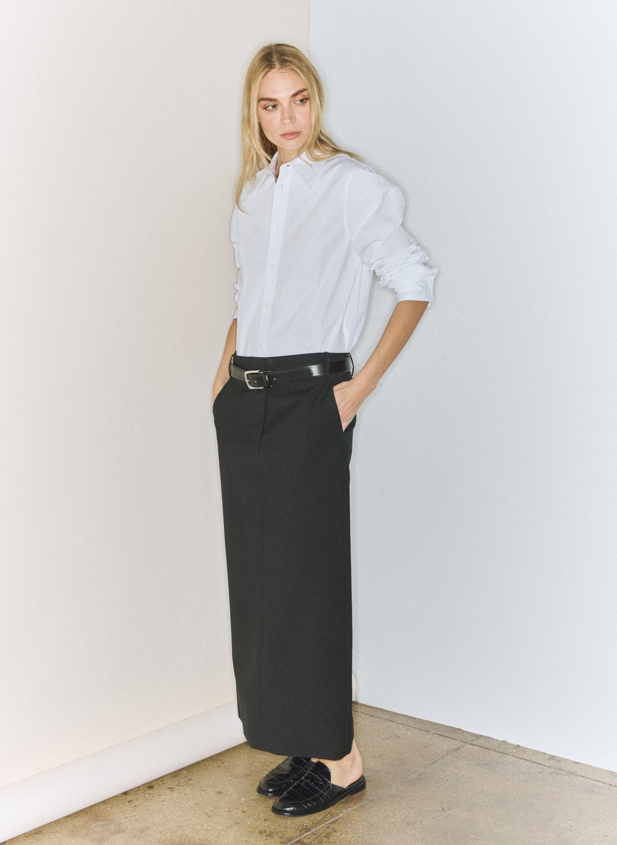 Compact Eco Poplin Hinged Shirt White - Tibi