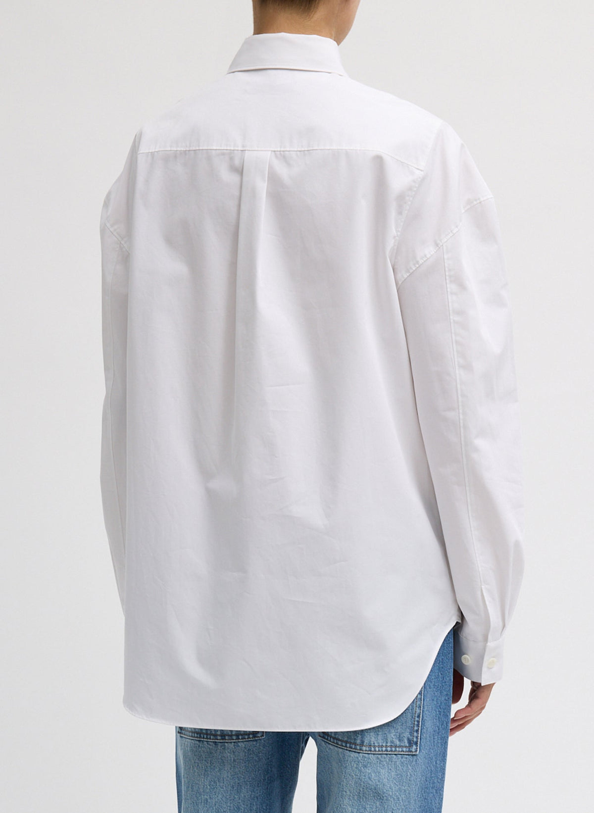 Compact Eco Poplin Hinged Shirt White - Tibi