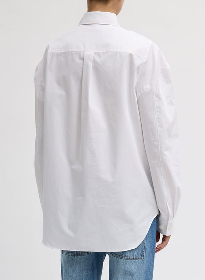 Compact Eco Poplin Hinged Shirt White - Tibi