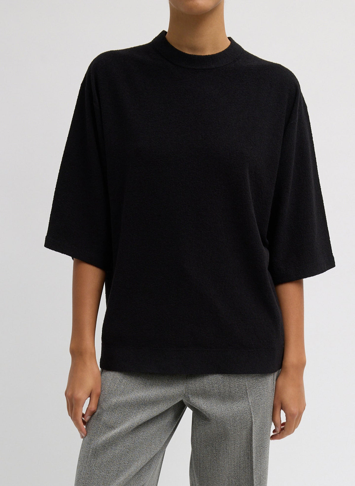 Sable Oversized Easy T-Shirt Black - Tibi