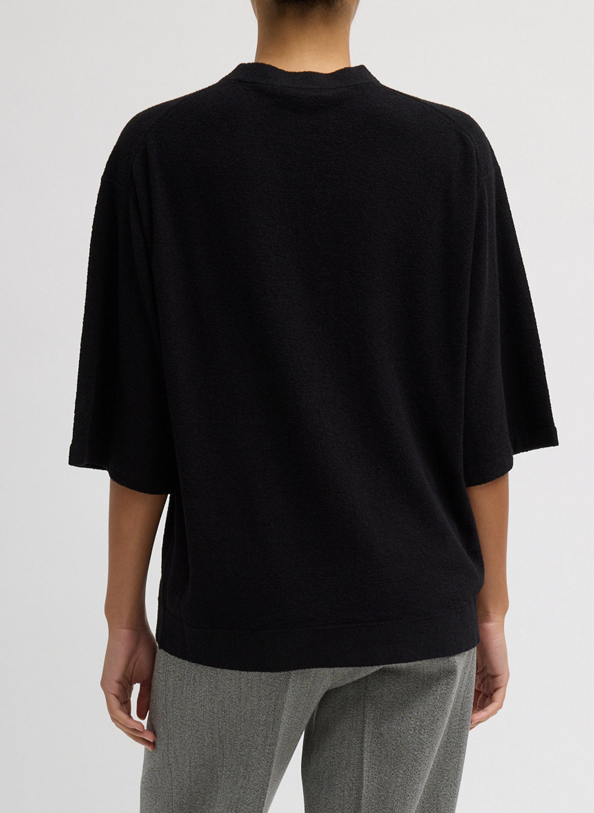 Sable Oversized Easy T-Shirt Black - Tibi