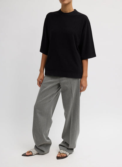 Sable Oversized Easy T-Shirt Black - Tibi
