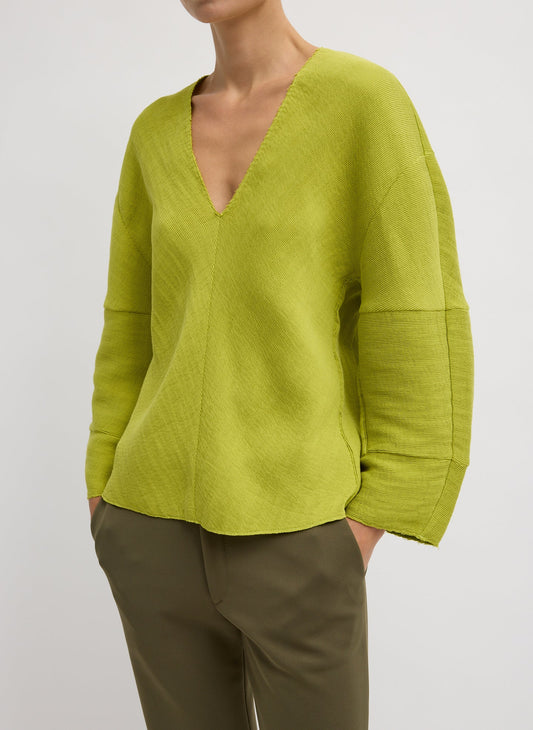 Viscose Plisse Hinged Long Sleeve Top Pea Pod - Tibi
