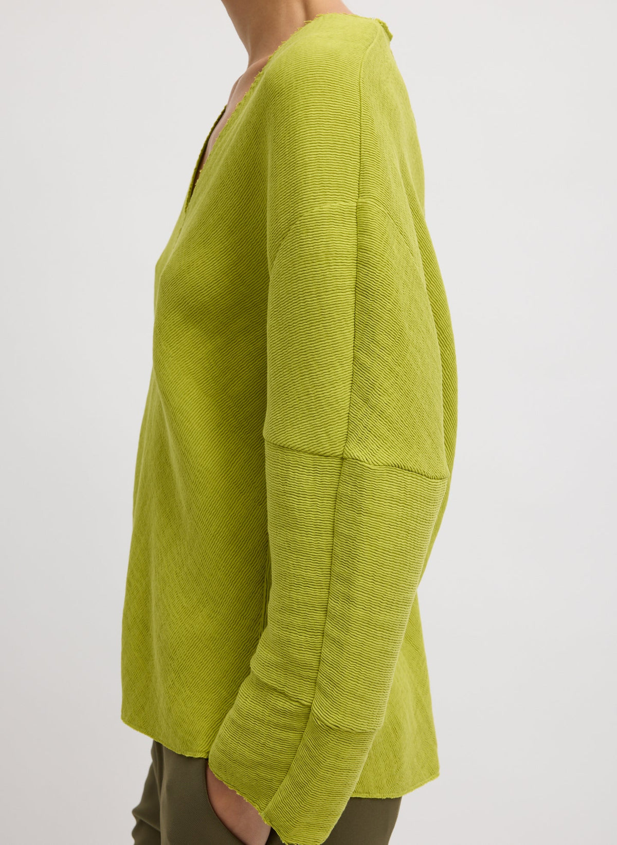 Viscose Plisse Hinged Long Sleeve Top Pea Pod - Tibi