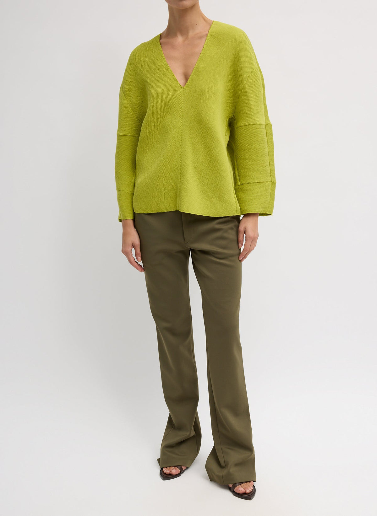 Viscose Plisse Hinged Long Sleeve Top Pea Pod - Tibi