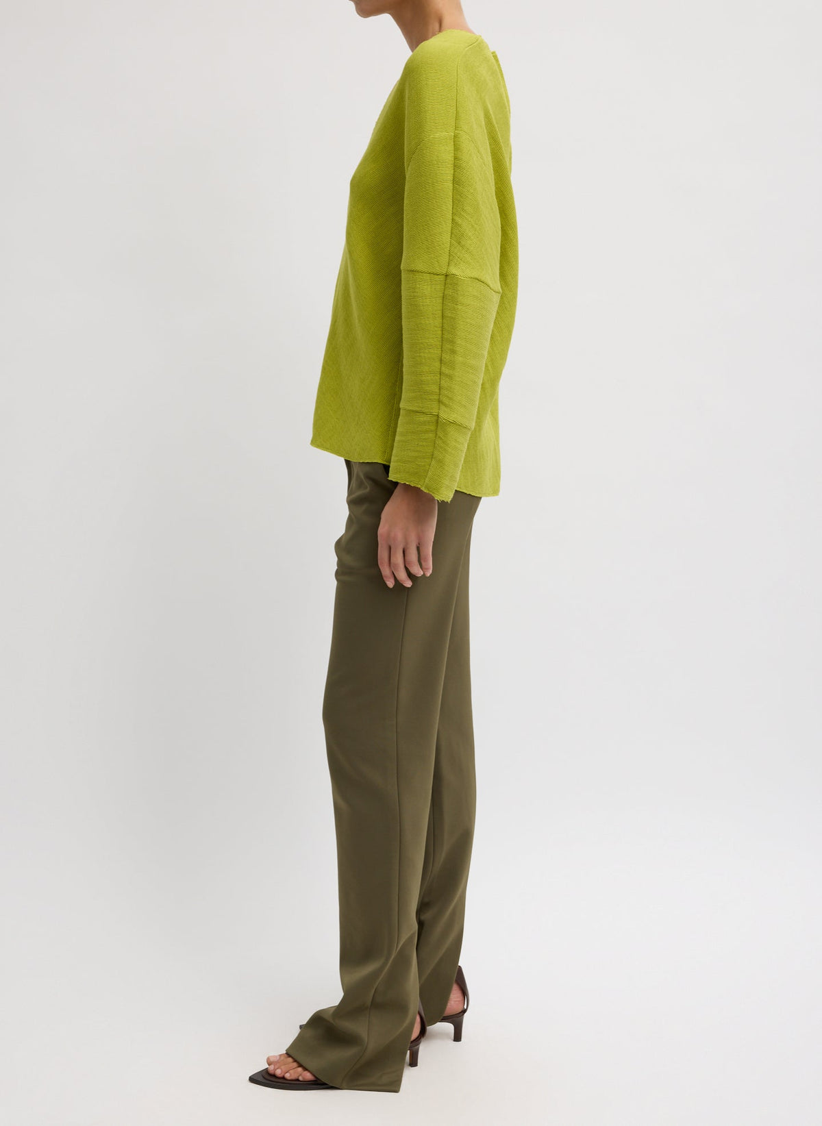 Viscose Plisse Hinged Long Sleeve Top Pea Pod - Tibi