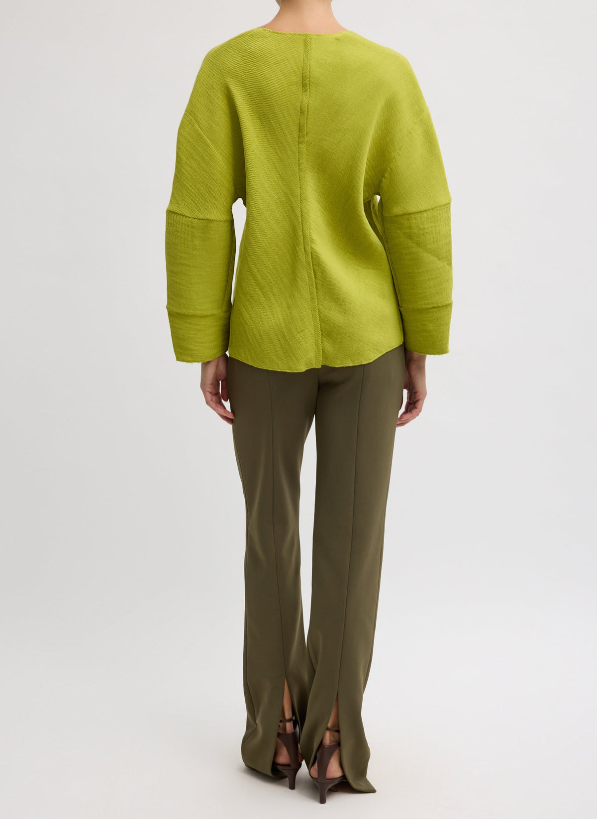 Viscose Plisse Hinged Long Sleeve Top Pea Pod - Tibi