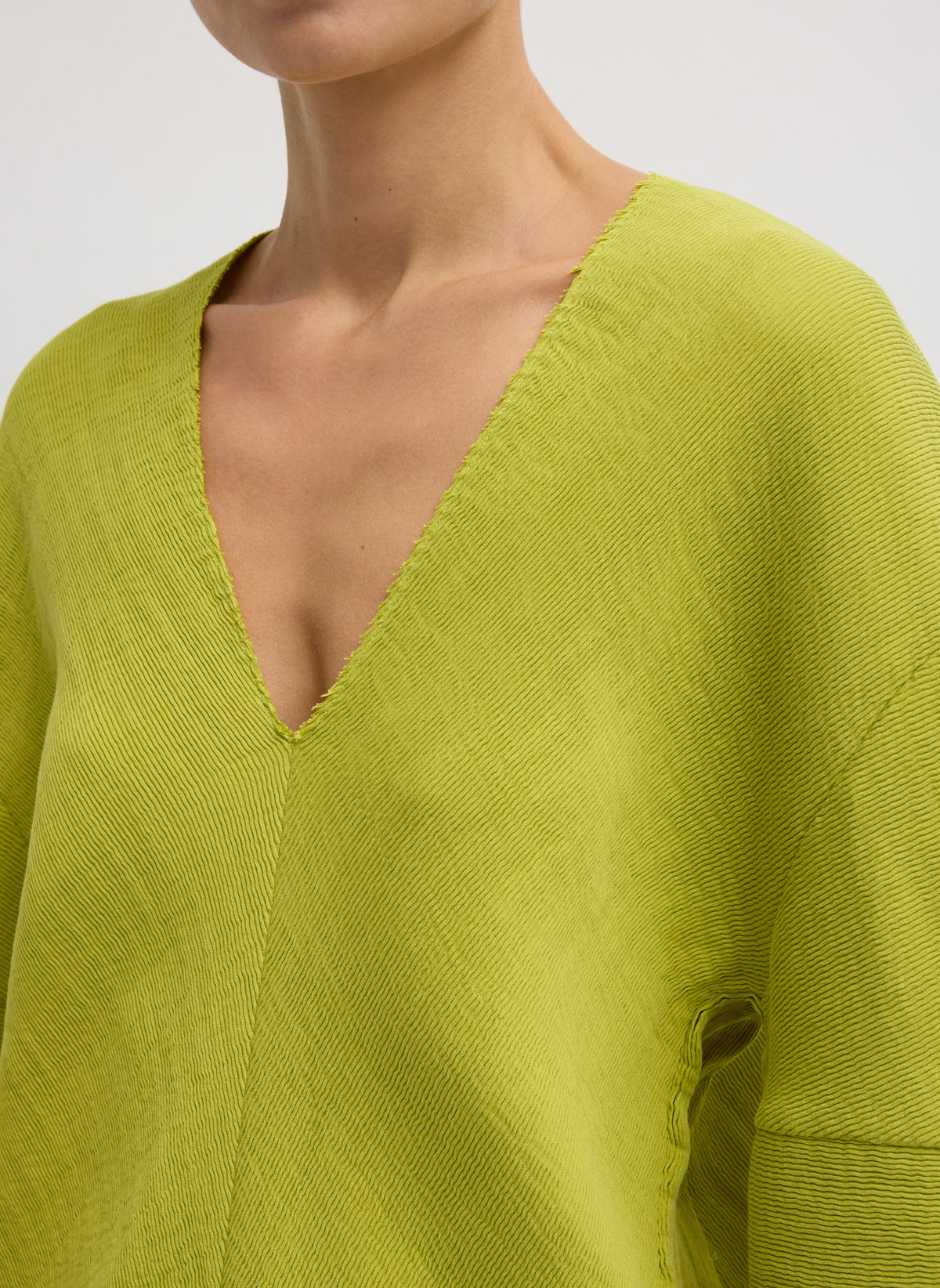 Viscose Plisse Hinged Long Sleeve Top Pea Pod - Tibi