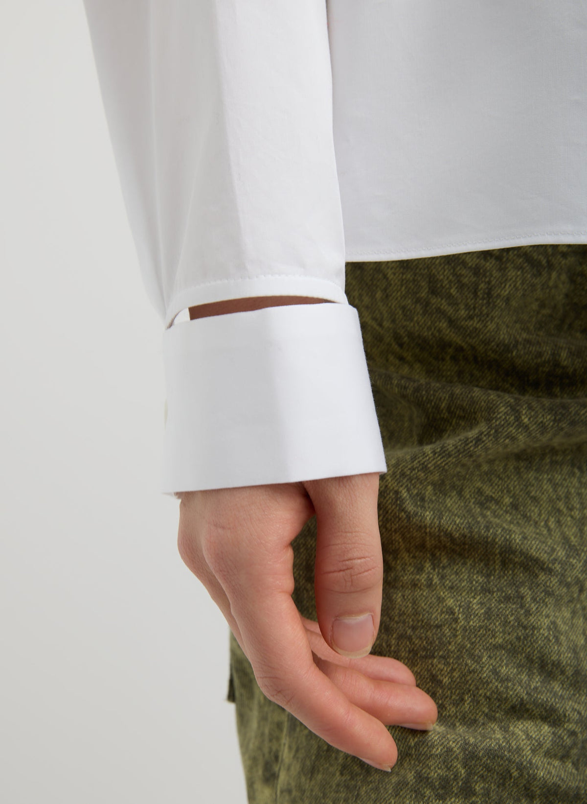 Eco Poplin Funnel Neck Dolman Top White - Tibi