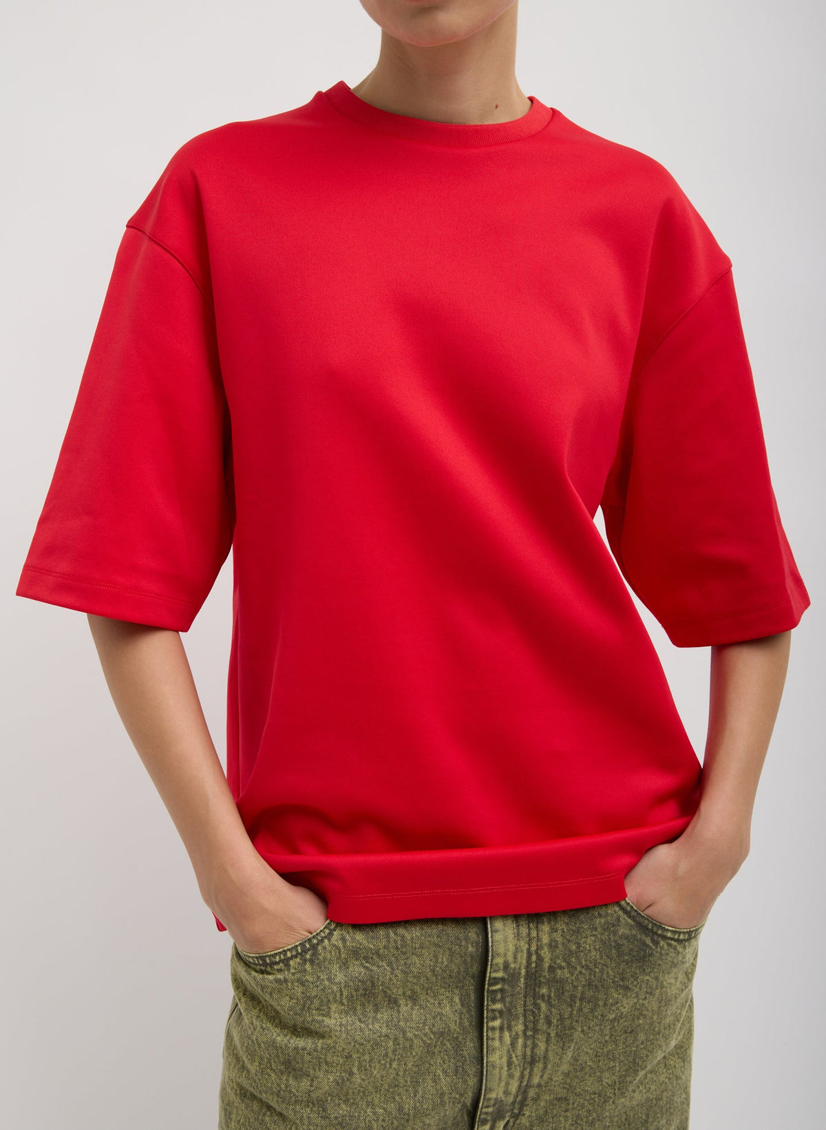Active Knit Easy T-Shirt Red - Tibi