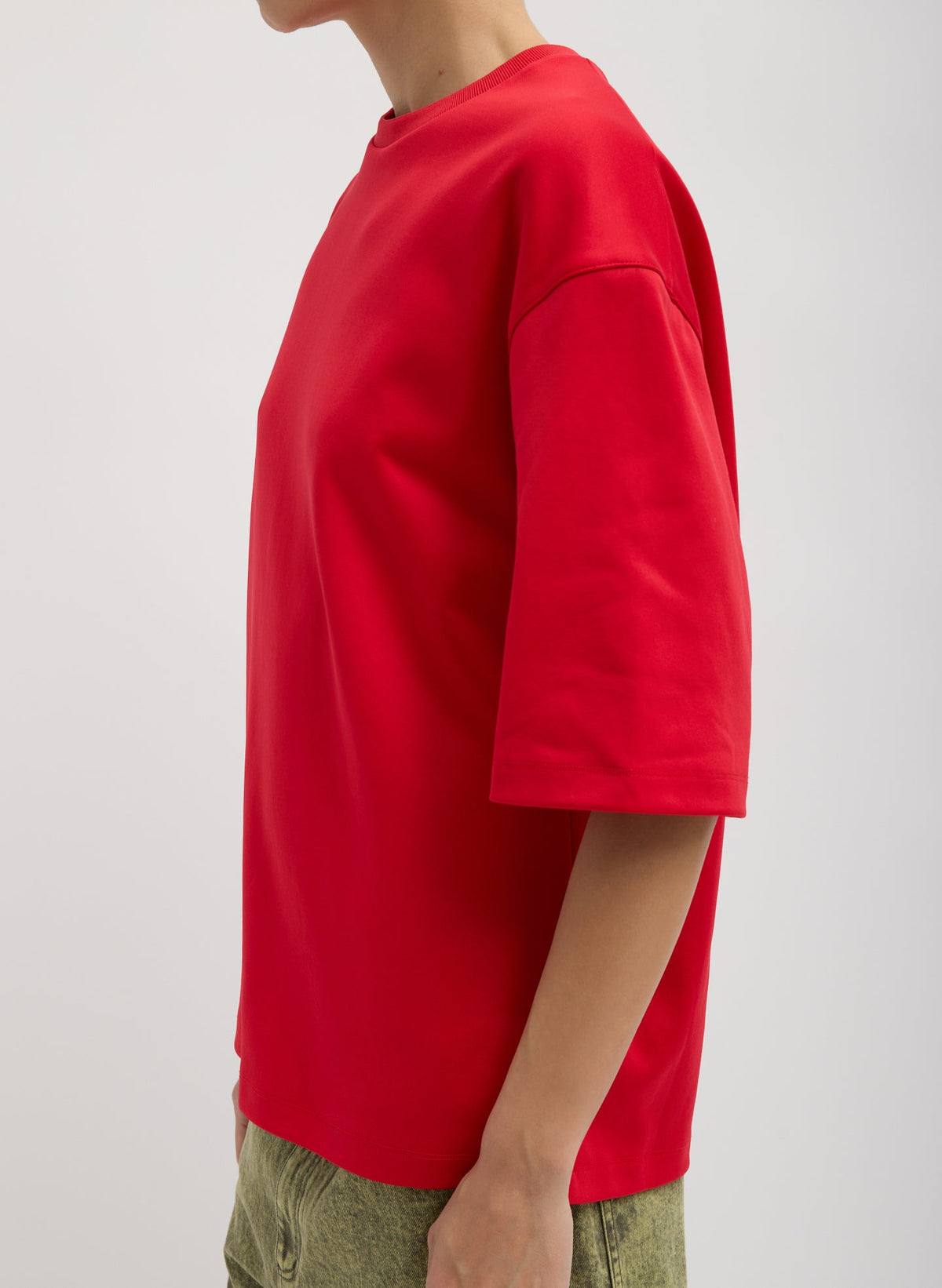 Active Knit Easy T-Shirt Red - Tibi
