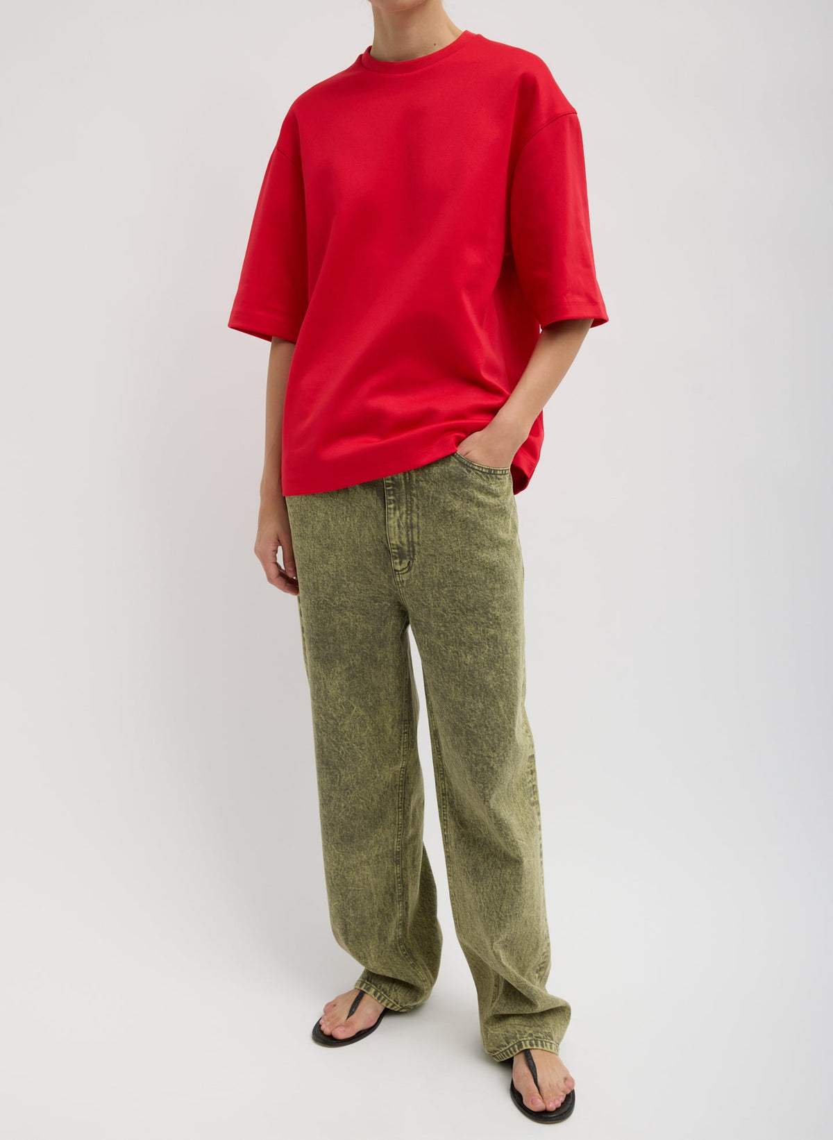 Active Knit Easy T-Shirt Red - Tibi