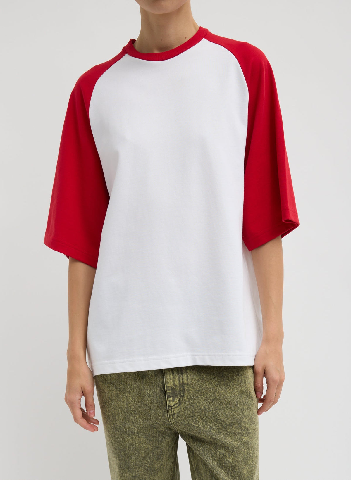 Perfect Baseball T-Shirt Red Multi - Tibi