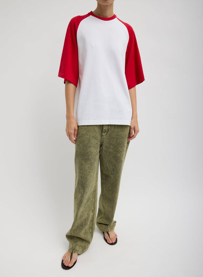 Perfect Baseball T-Shirt Red Multi - Tibi
