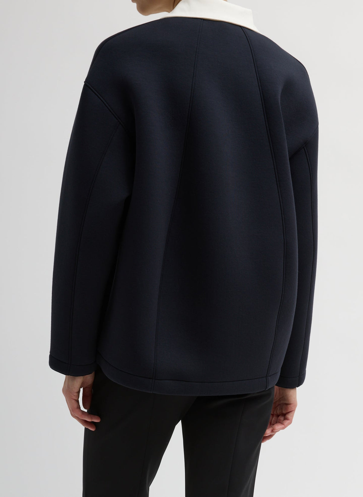 Bonded Viscose Sculpted Polo Dark Navy - Tibi