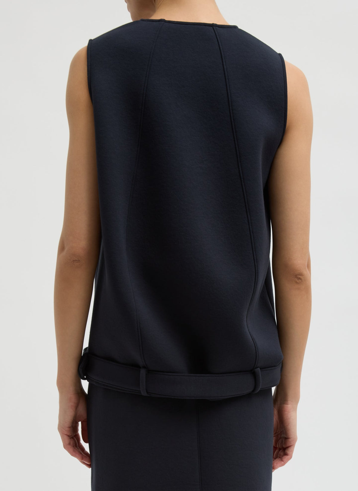 Bonded Viscose Tank Top Dark Navy - Tibi