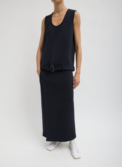 Bonded Viscose Tank Top Dark Navy - Tibi