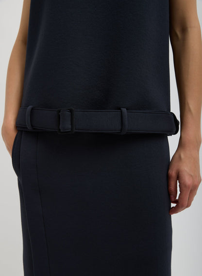 Bonded Viscose Tank Top Dark Navy - Tibi