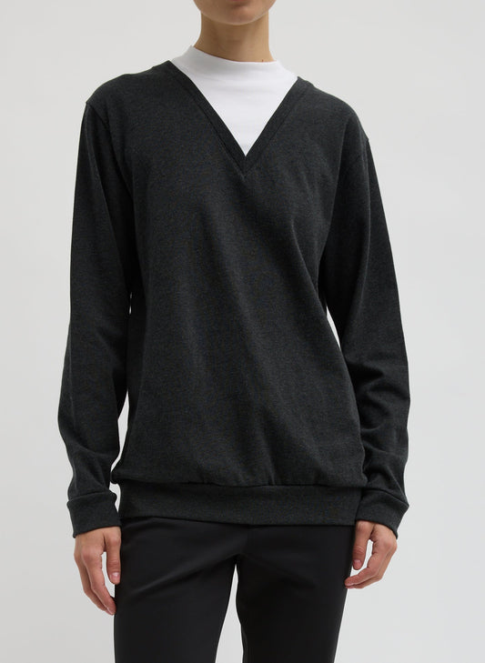 Perfect T-Shirt Trompe L'oeil Top Grey Multi - Tibi