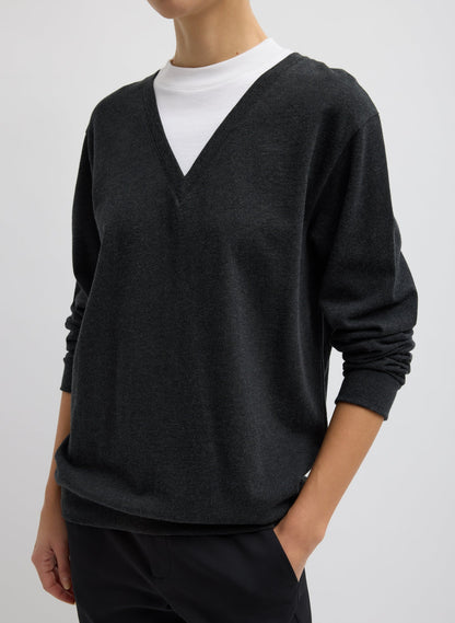 Perfect T-Shirt Trompe L'oeil Top Grey Multi - Tibi