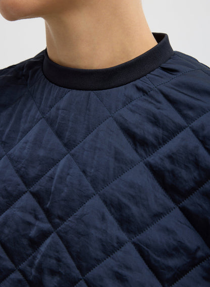 Cozy Quilting Anorak T-Shirt Navy - Tibi
