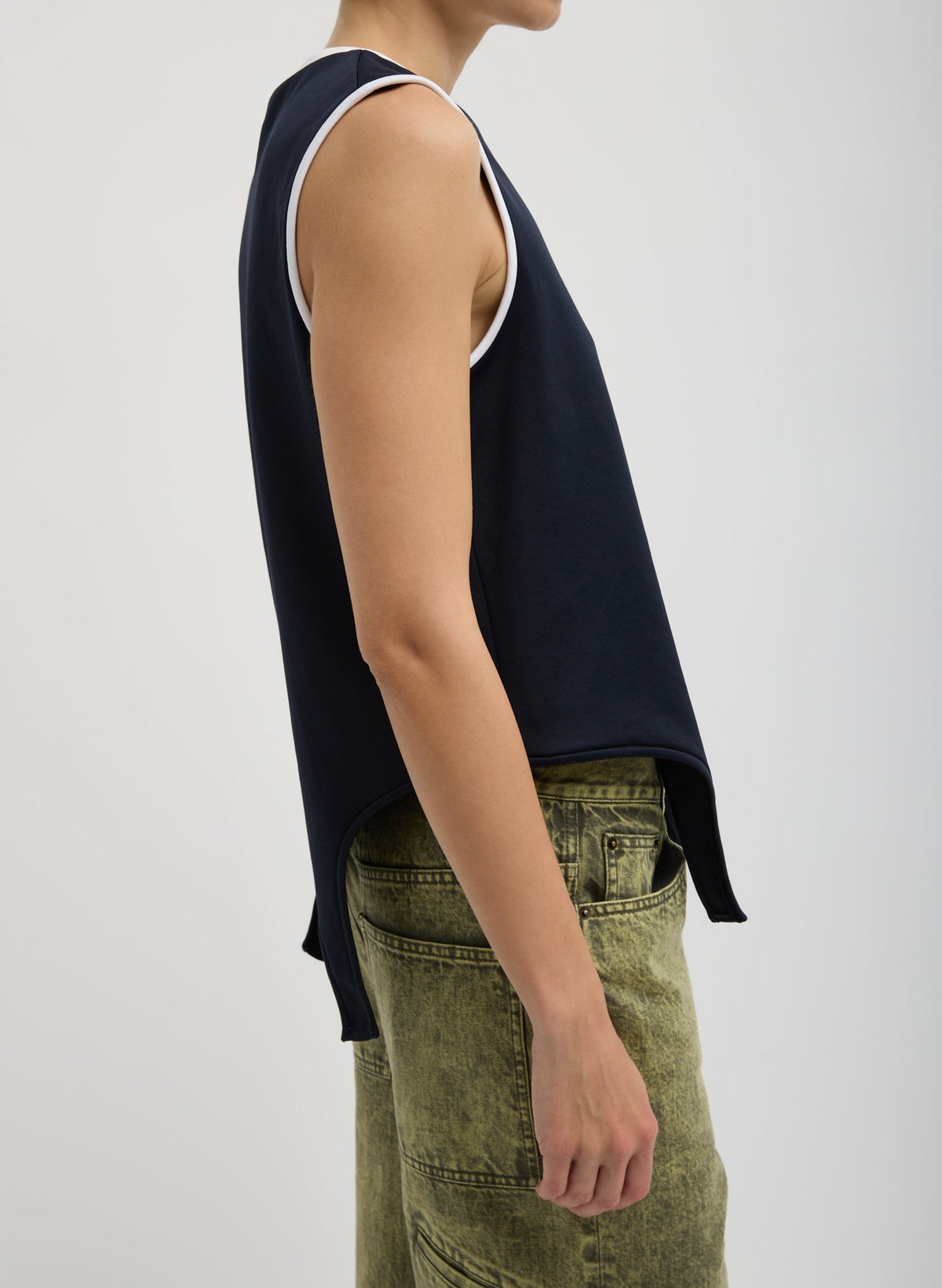 Active Knit Flip Tank Navy - Tibi