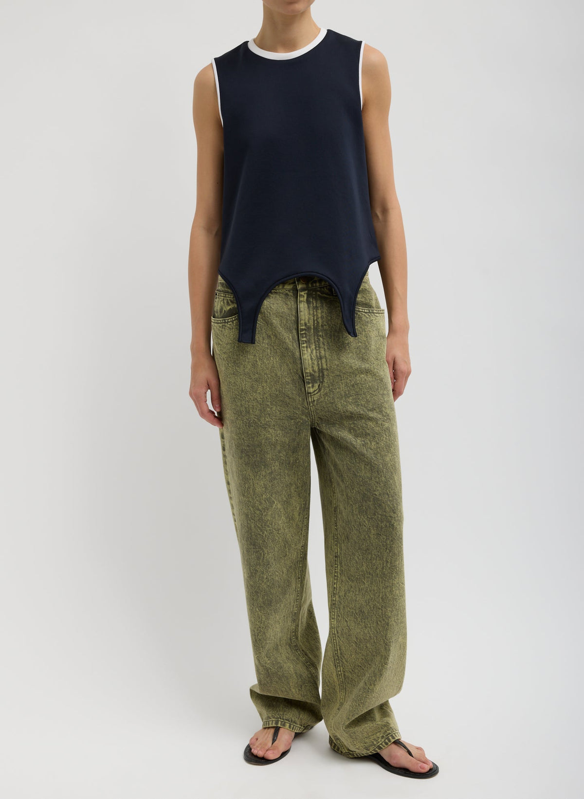Active Knit Flip Tank Navy - Tibi