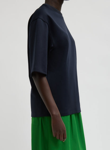 Active Knit Easy T-Shirt Navy - Tibi