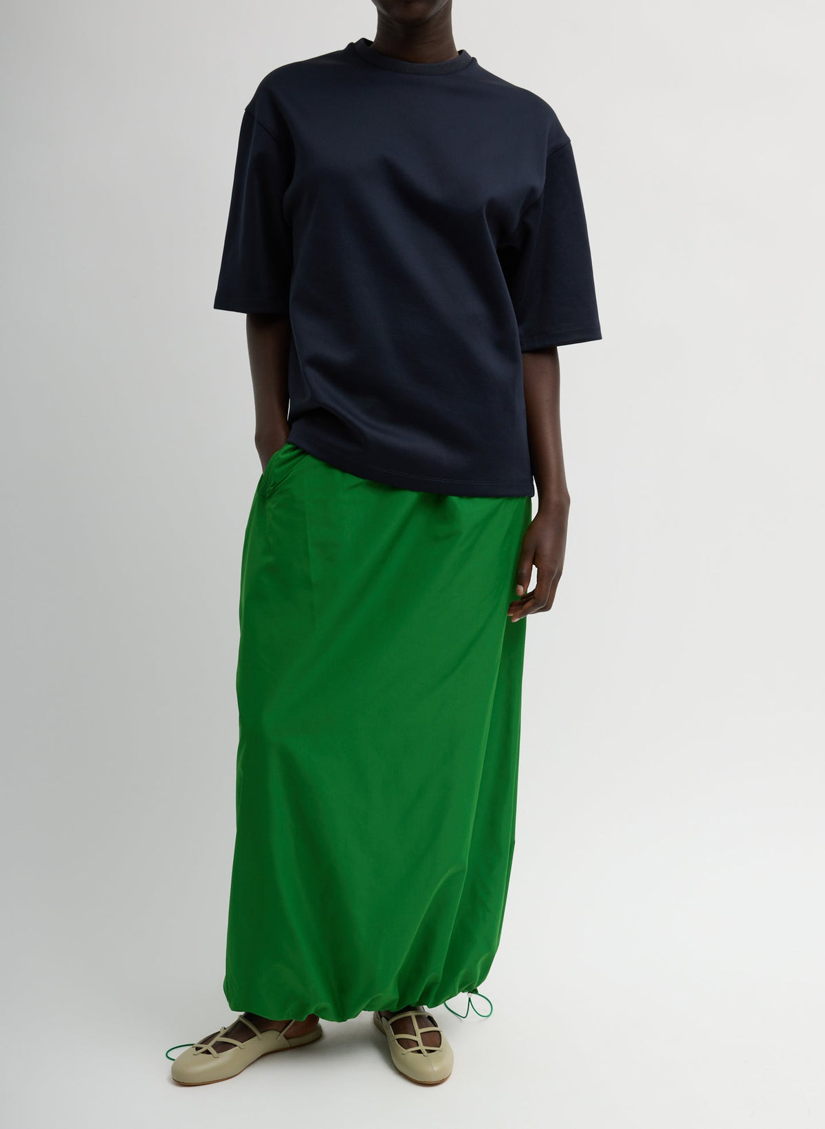 Active Knit Easy T-Shirt Navy - Tibi