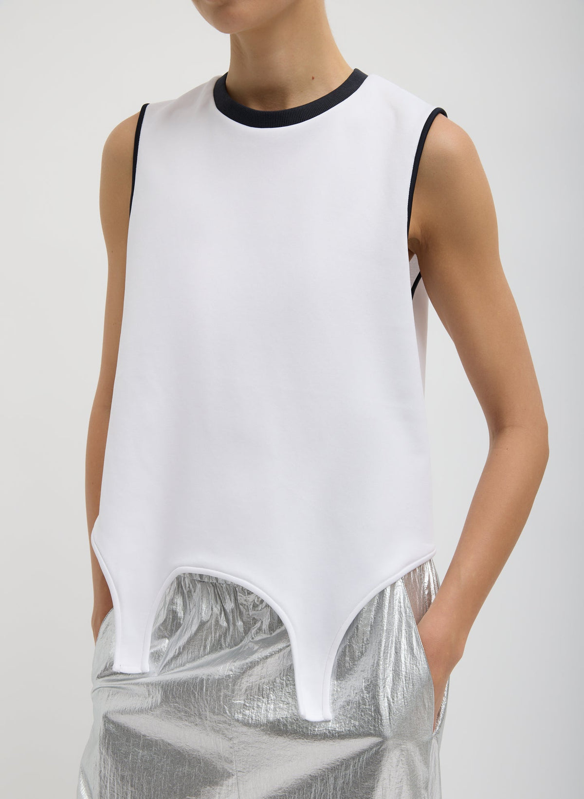 Active Knit Flip Tank White - Tibi