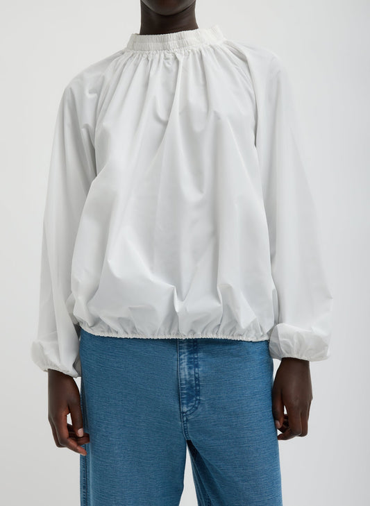 Italian Sporty Nylon Shirred Anorak Top White - Tibi