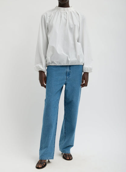 Italian Sporty Nylon Shirred Anorak Top White - Tibi