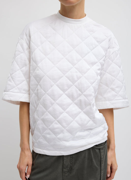 Cozy Quilting Anorak T-Shirt White - Tibi