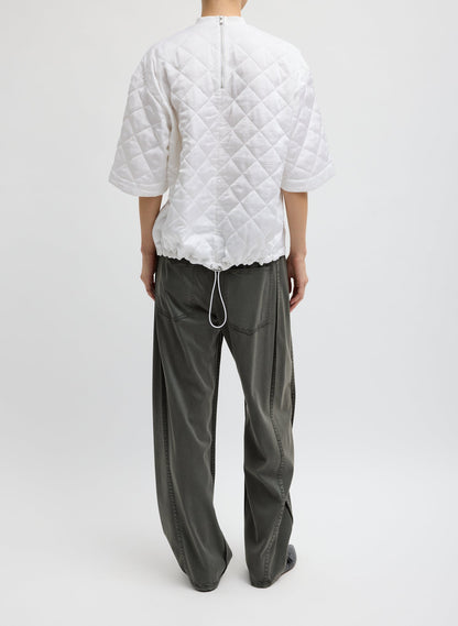 Cozy Quilting Anorak T-Shirt White - Tibi