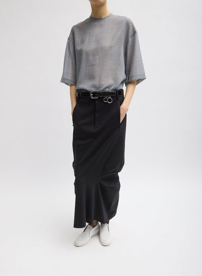 Sheer Wool Gauze Easy T-Shirt Heather Grey - Tibi