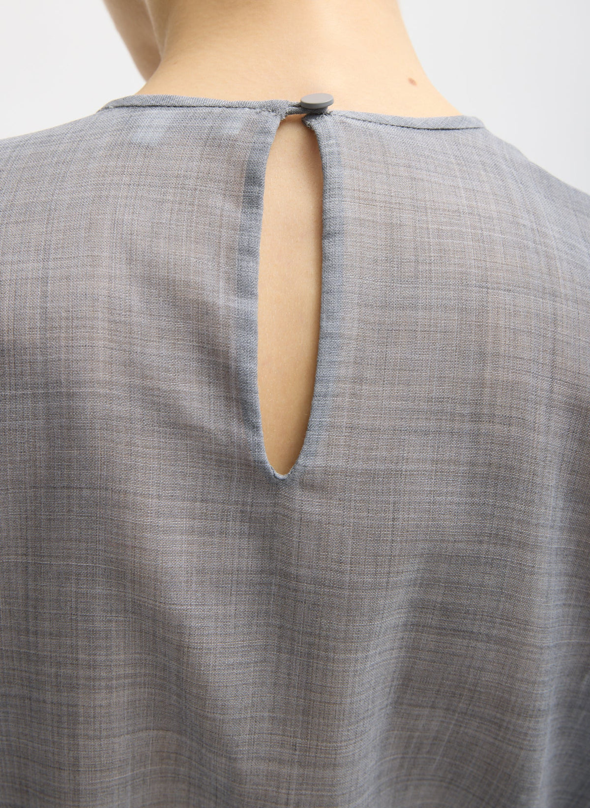 Sheer Wool Gauze Easy T-Shirt Heather Grey - Tibi
