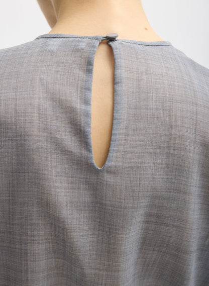 Sheer Wool Gauze Easy T-Shirt Heather Grey - Tibi