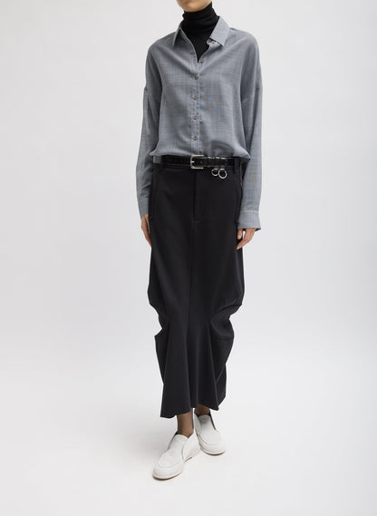 Sheer Wool Gauze Oversized Shirt Heather Grey - Tibi