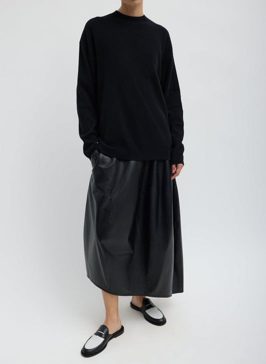 Leather Asymmetrical Balloon Skirt Black - Tibi