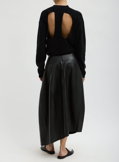 Leather Asymmetrical Balloon Skirt Black - Tibi